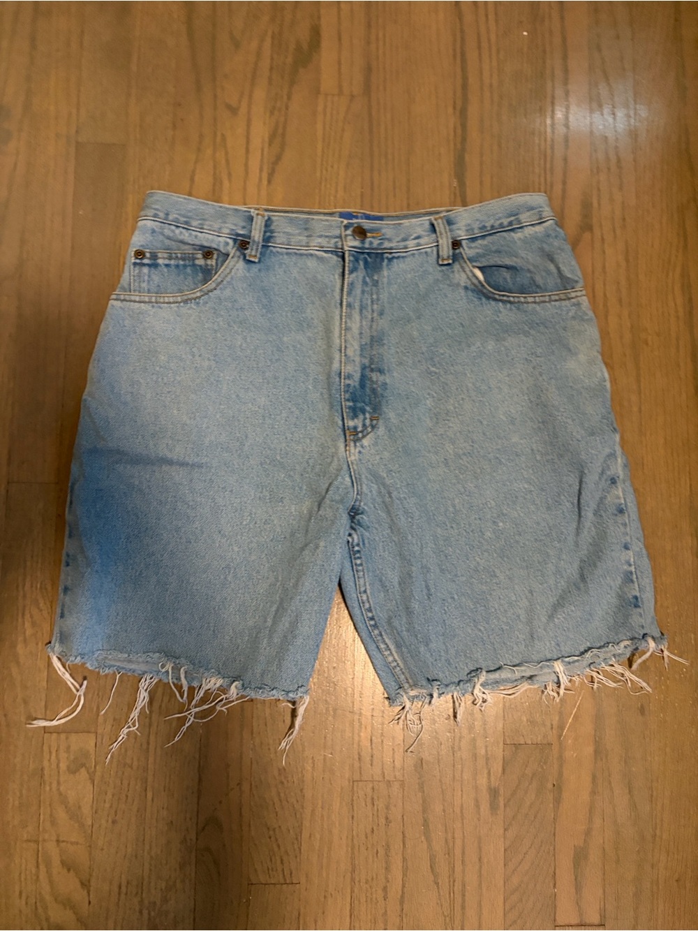 Light Blue Denim distressed Shorts